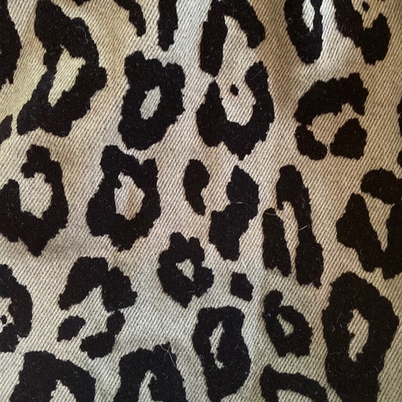 Derek Lam 10 Crosby Kick Flare Green & Black Leopard Print Jeans/Pants - Picture 5 of 13